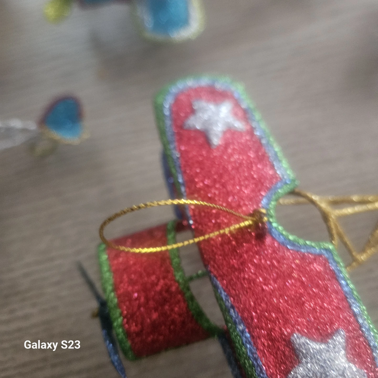 Glitter Airplane Christmas Ornaments