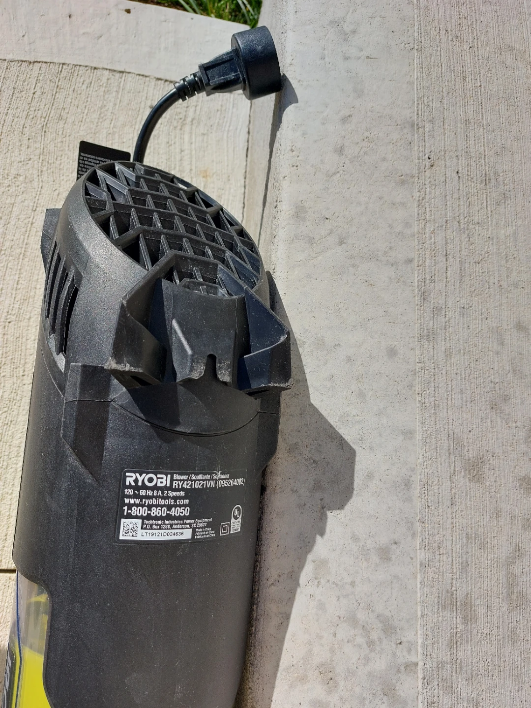 Ryobi 8 Amp Corded Electric Jet Fan Blower - photo 3