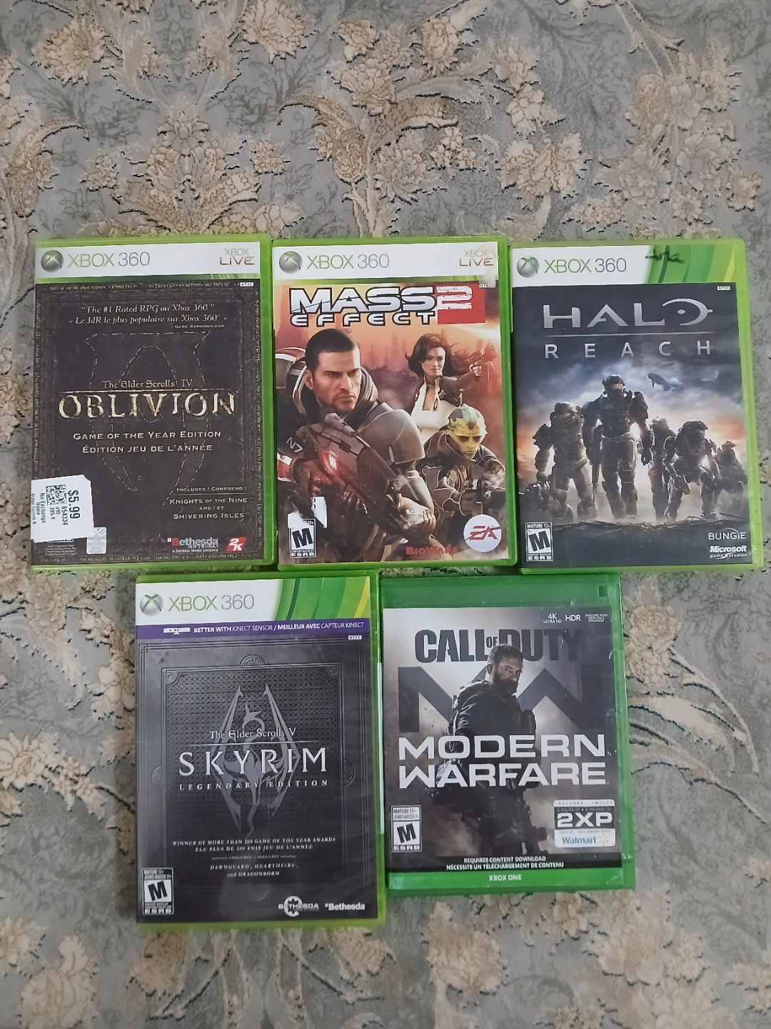 Set of 5 Xbox Video Games all for 19