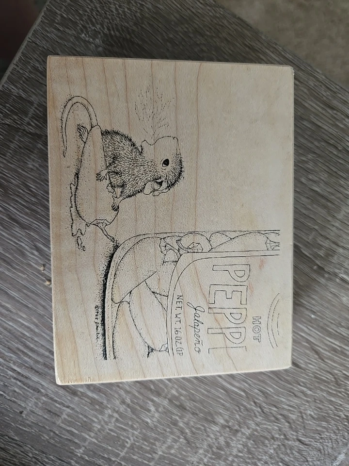 Set of 3 Wood Mounted Rubber Stamps