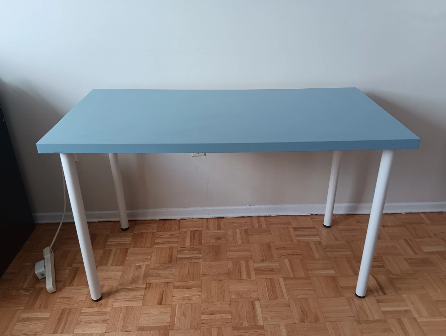 Light Blue Ikea Table with White Legs