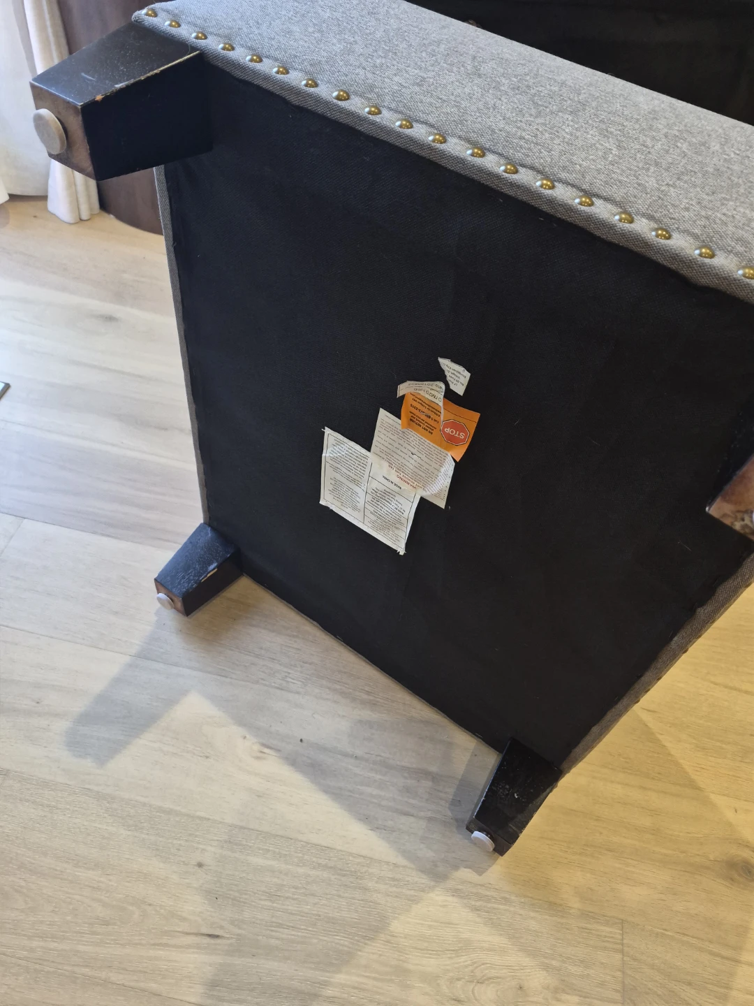 Grey Fabric Storage Ottoman - photo 5