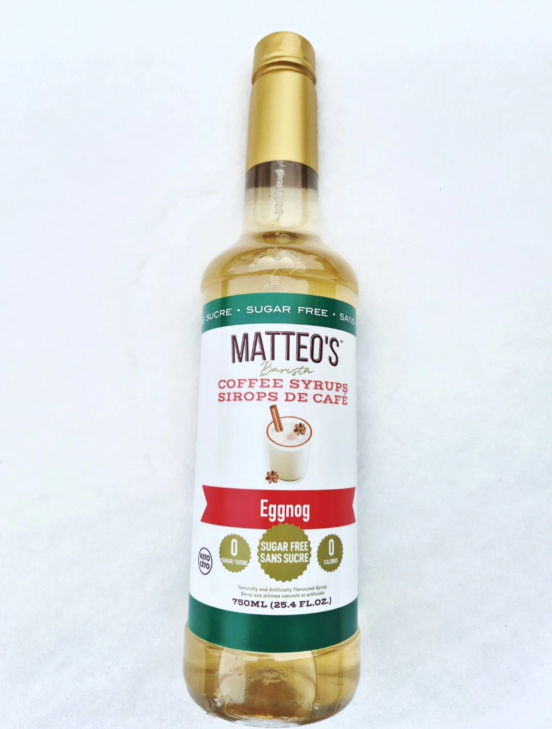 Eggnog flavoured sugar free syrup! Sealed