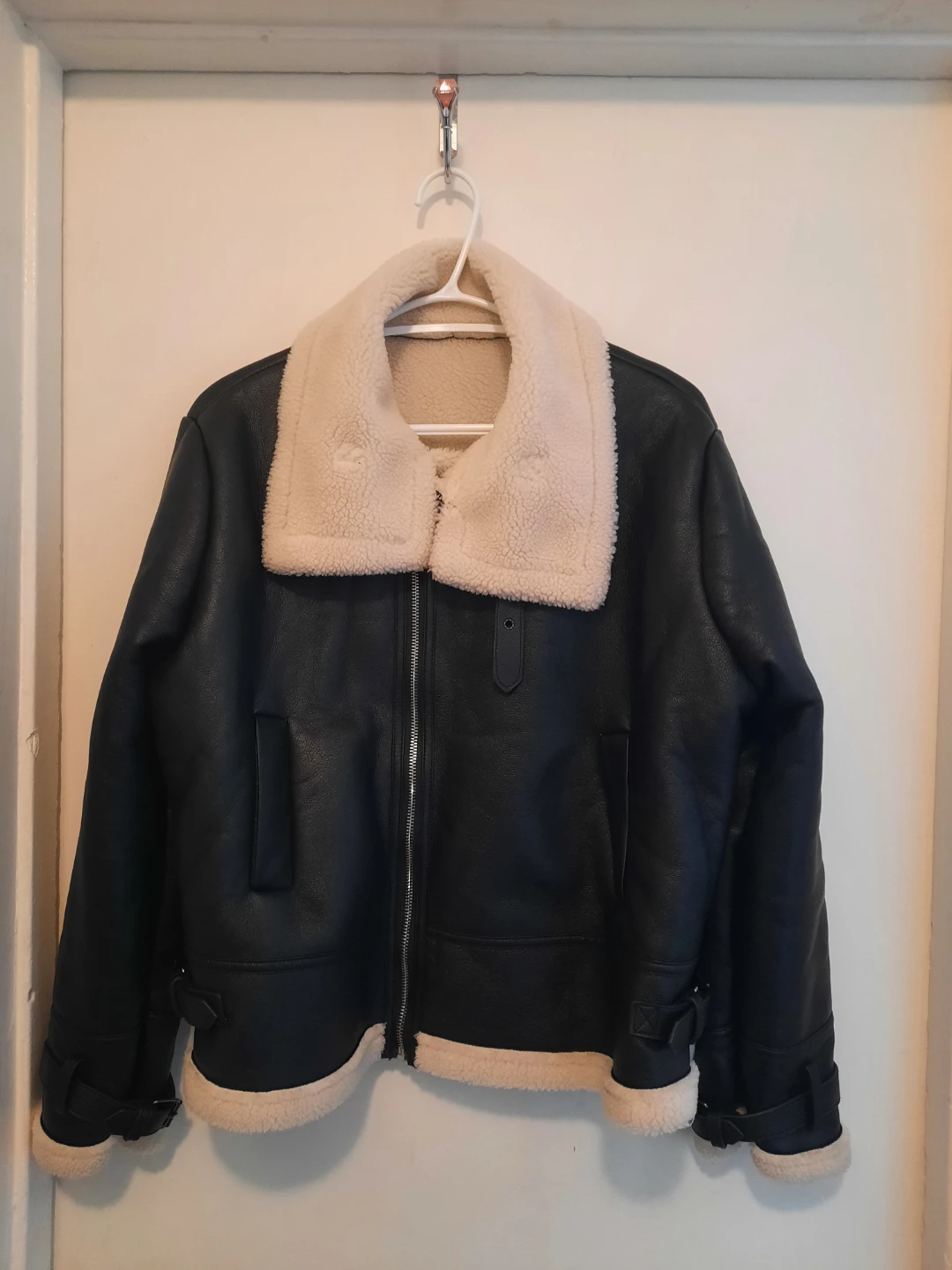 Black Yiaimei Yam Leather Jacket