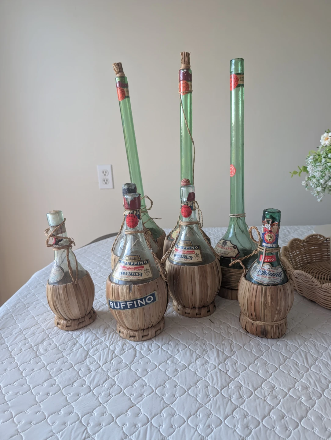Vintage wine bottles from the 60s
