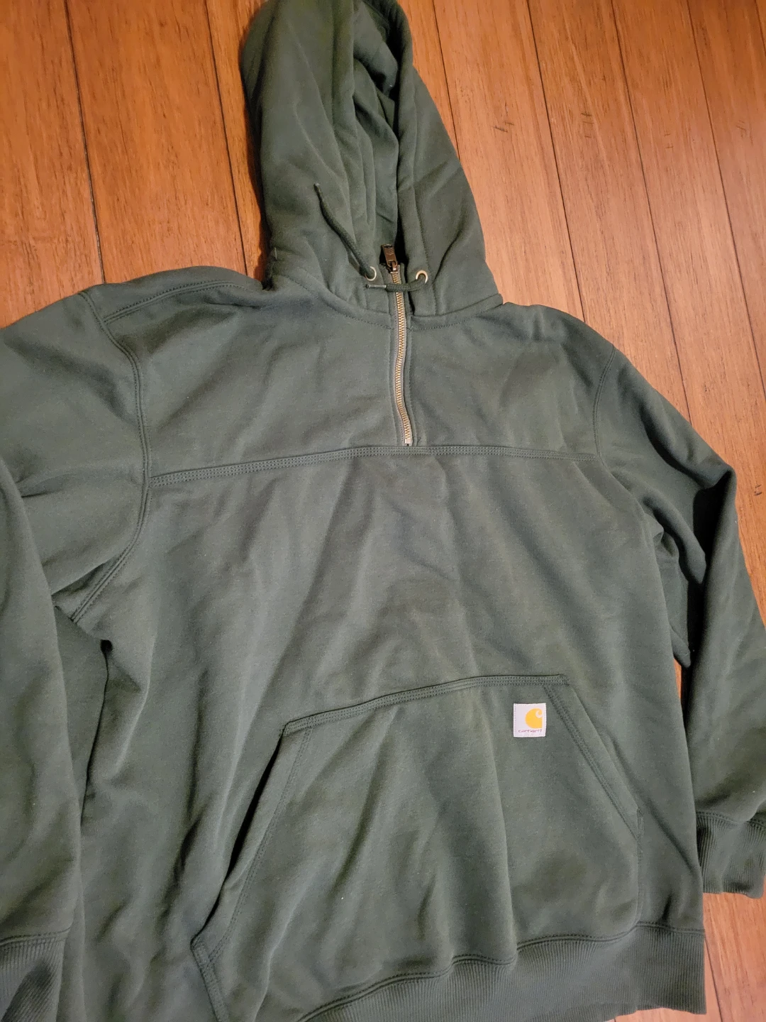 Carhartt Paxton Hoodie Mens Green Quarter Zip Sz XL - photo 2