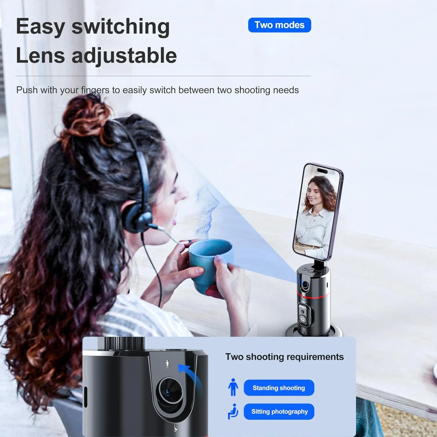 Auto face Tracking Tripod Magnetic Phone Tripod for TikTok Vlog - photo 4