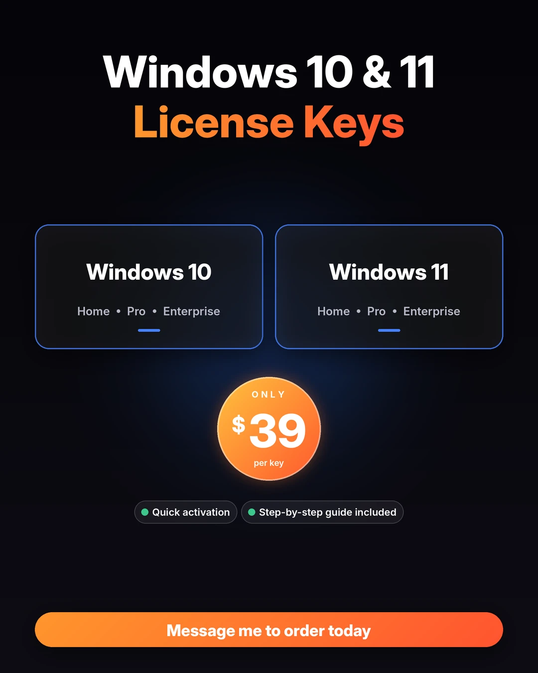 Windows 10 and 11 License Keys