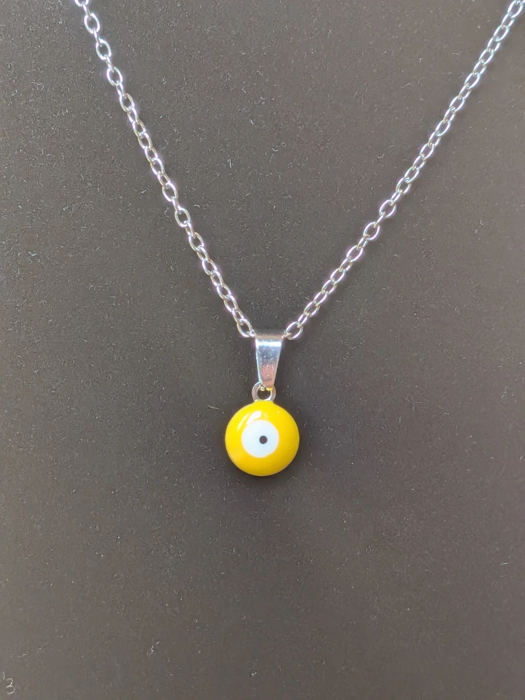 Dainty Yellow Evil Eye Pendant Necklace