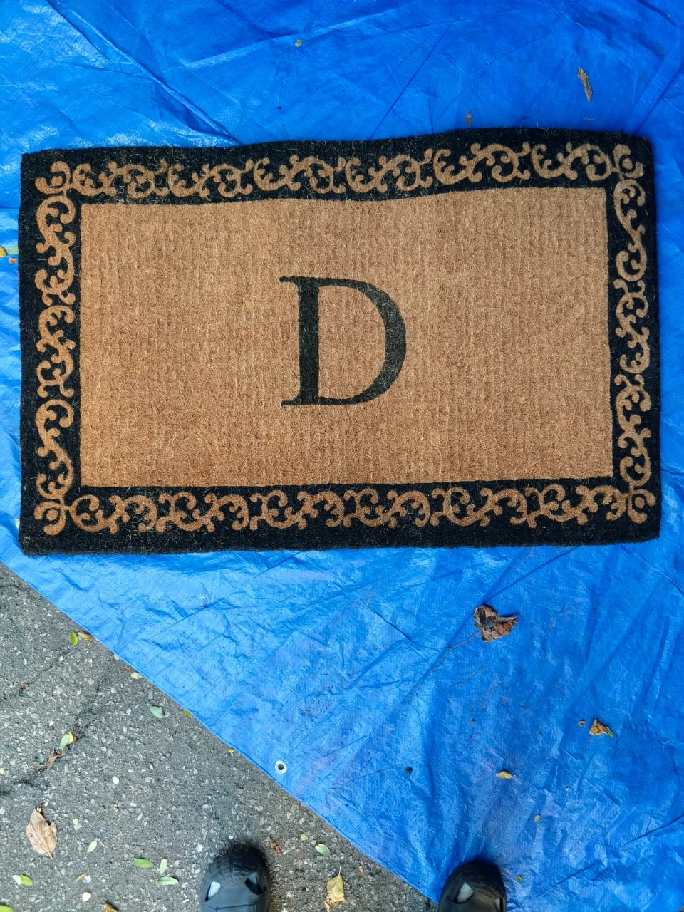 Geo Crafts Fleur Monogram Doormat Letter D
