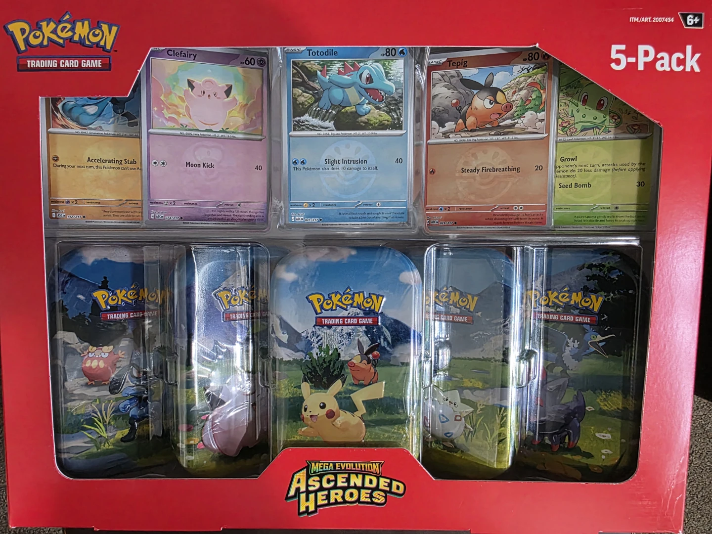 Pokémon TCG Mega Evolution Ascended Heroes 5-Pack Mini Tins