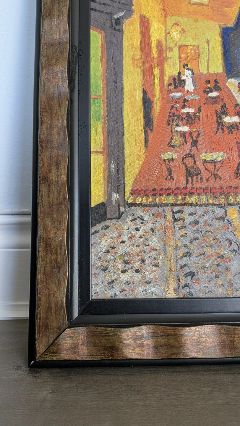 Celadon Framed Cafe Terrace at Night Art Print - photo 2