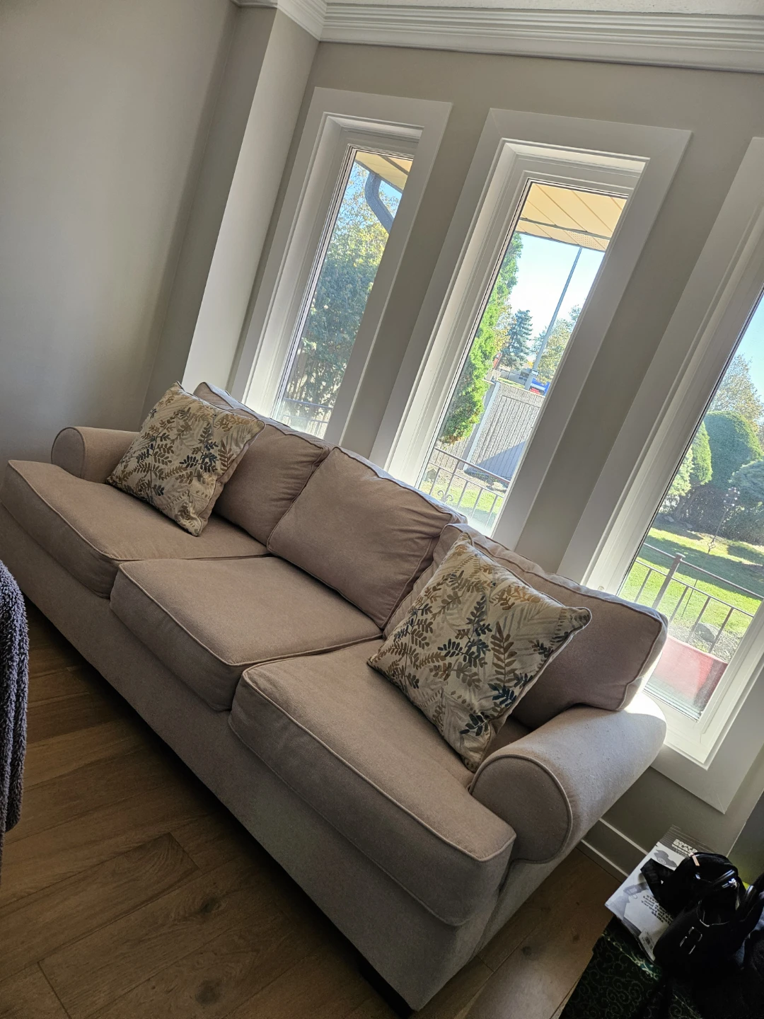 Beige Three-Seater Sofa - photo 4