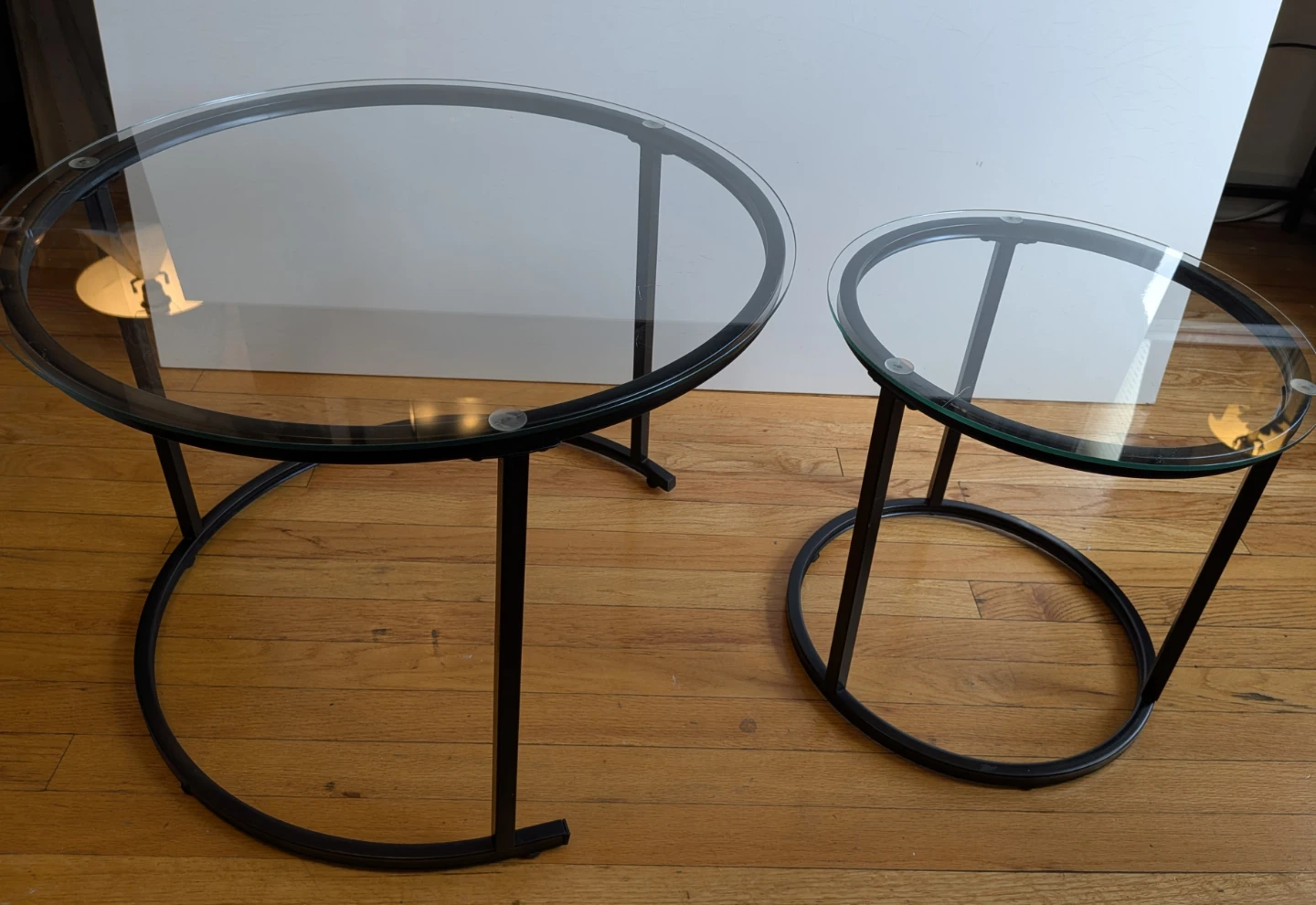 Modern Glass Nesting Coffee Tables (Set of 2)