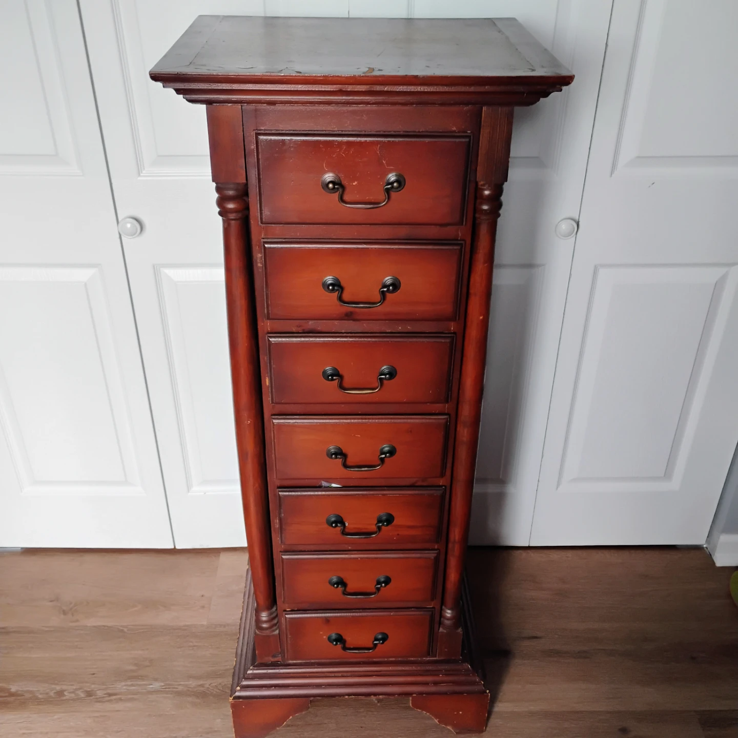 Tall Wooden Jewelry Chest