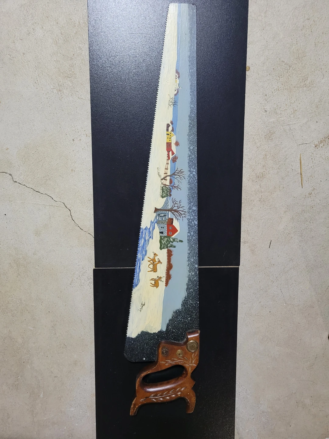 Hand Painted Decorative Vintage Handsaw