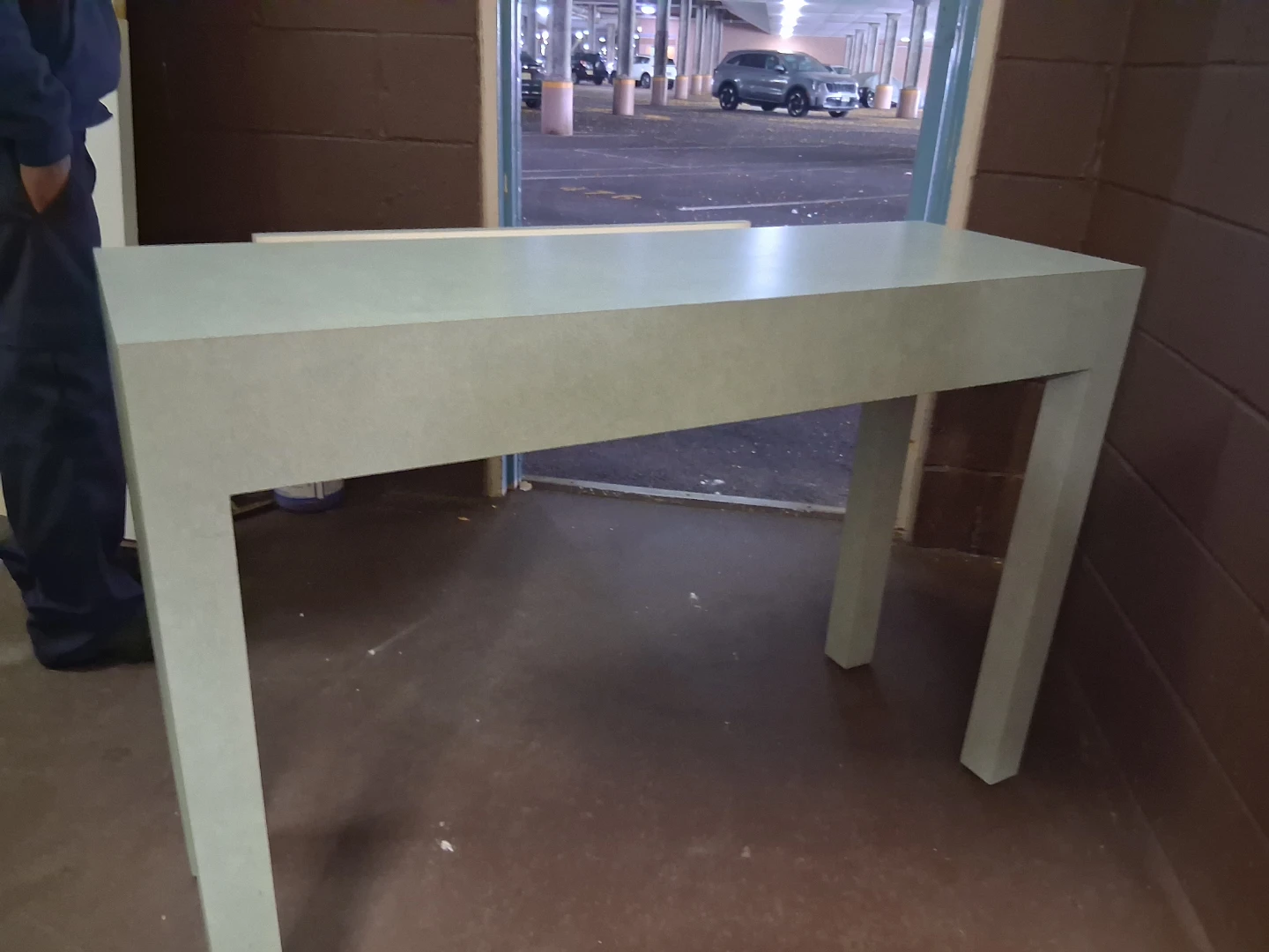 Light Blue Console Table with Drawer - photo 3