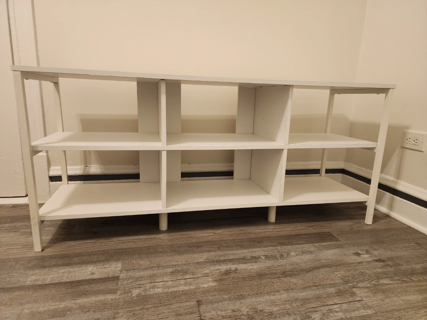Mesa TV Blanca - White Open Storage Console Table - photo 2