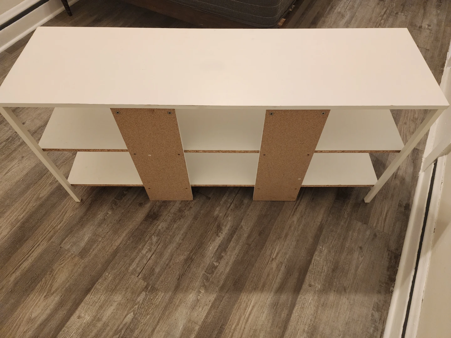 Mesa TV Blanca - White Open Storage Console Table - photo 3