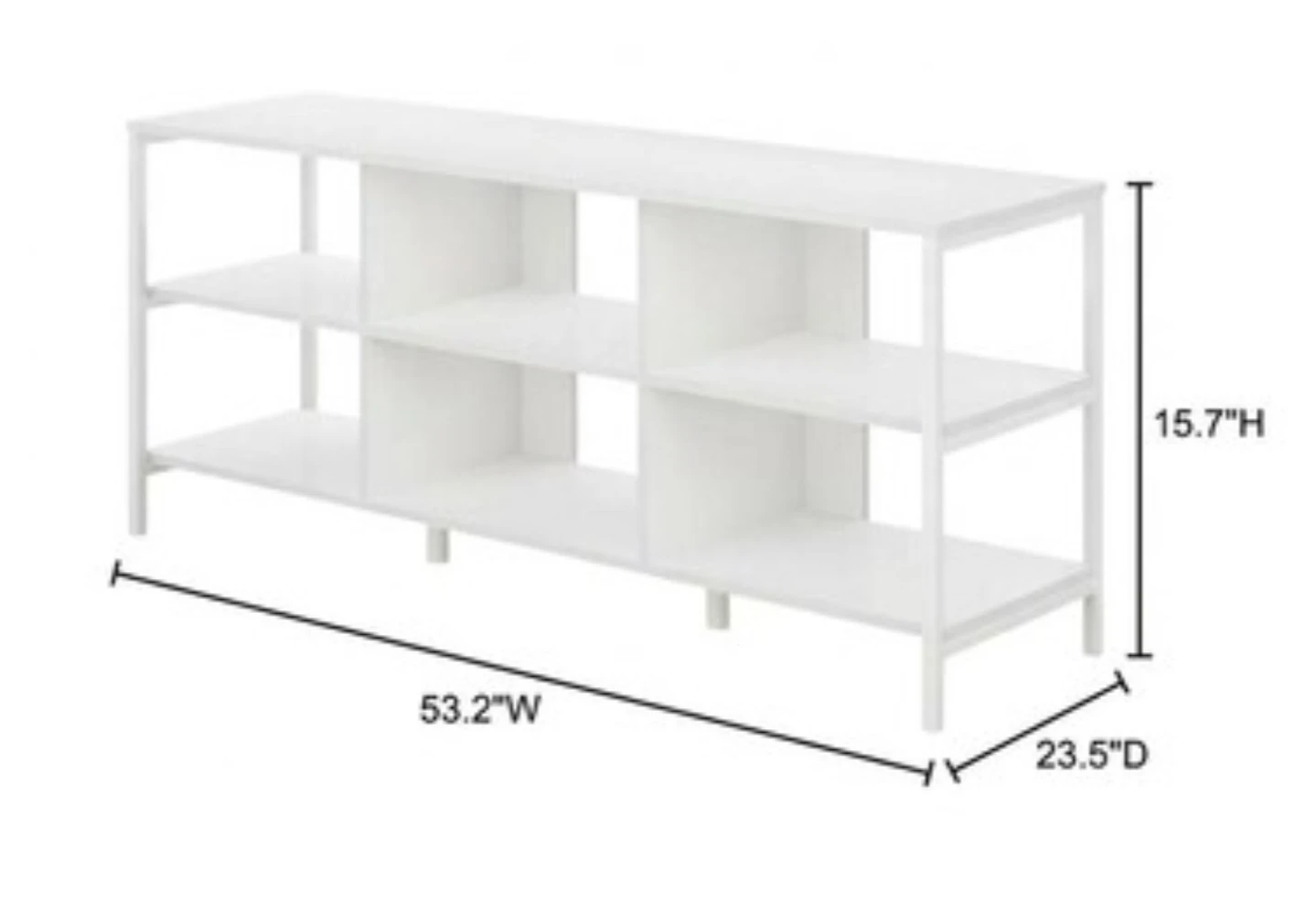 Mesa TV Blanca - White Open Storage Console Table - photo 4