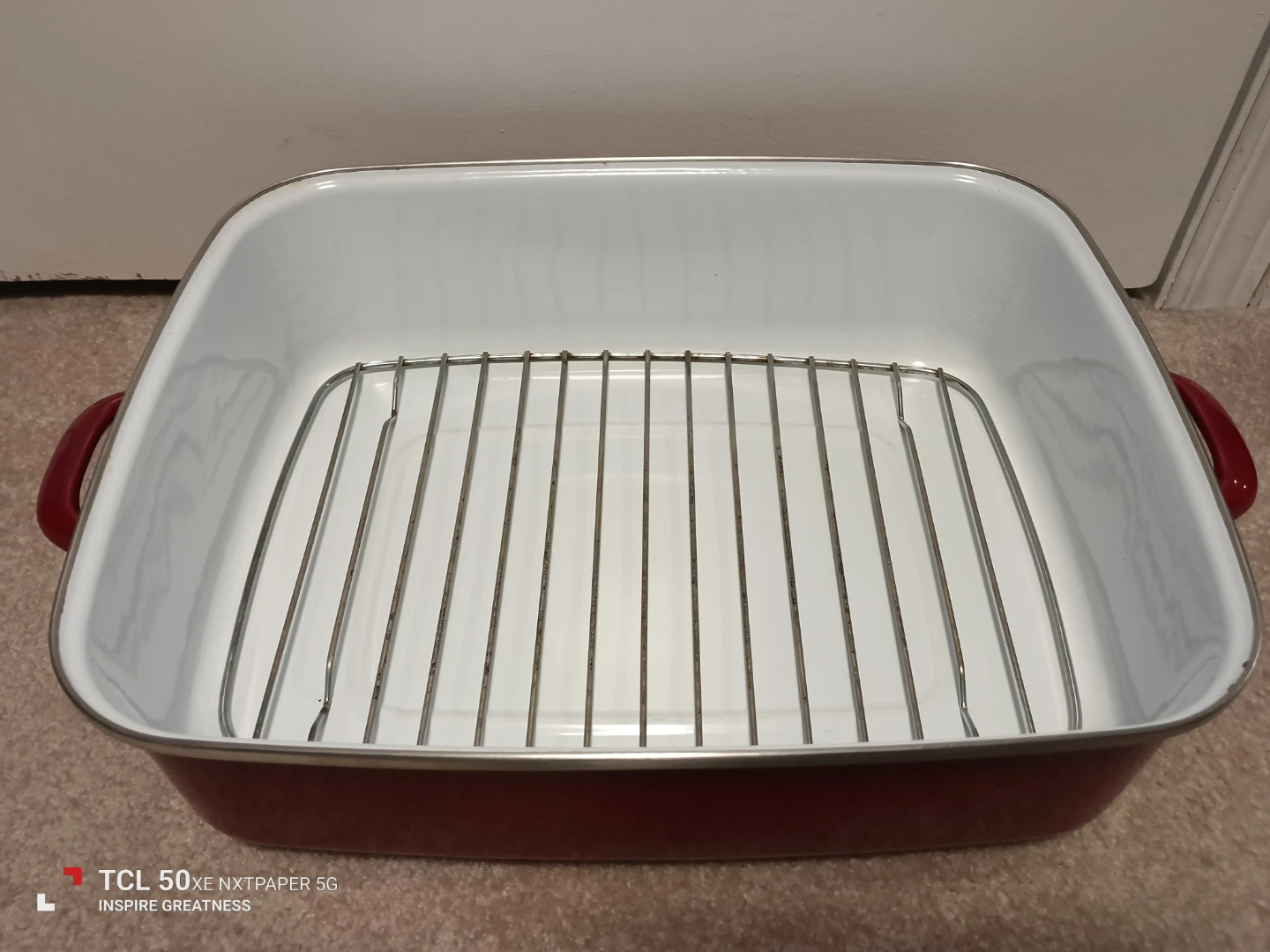 KitchenAid Red Enamel Roasting Pan - photo 3