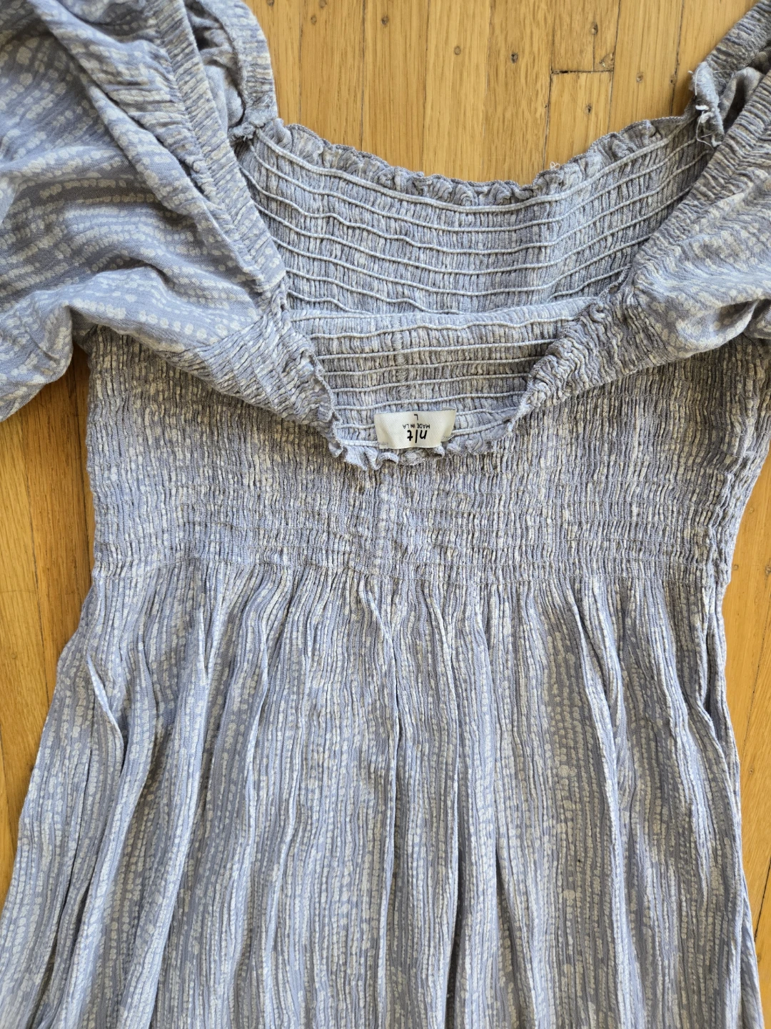 nlt Madelyn Smocked Midi Dress - Size L - photo 3