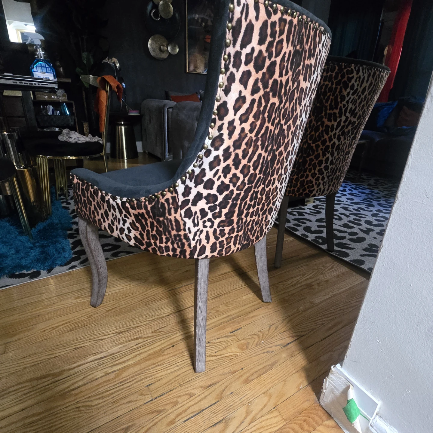 Two Leopard Print Accent Chairs - photo 3