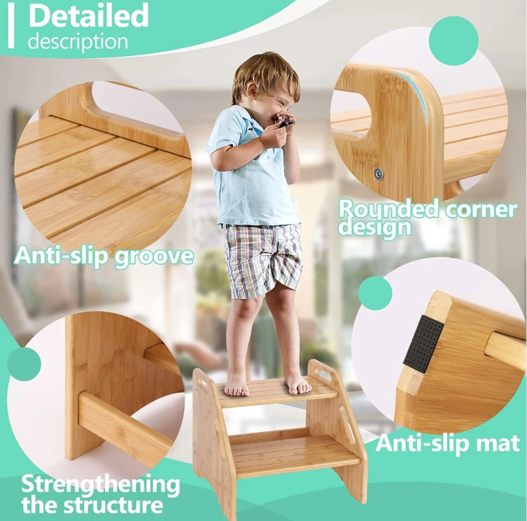 AABIRD Two-Step Bamboo Stool - photo 4