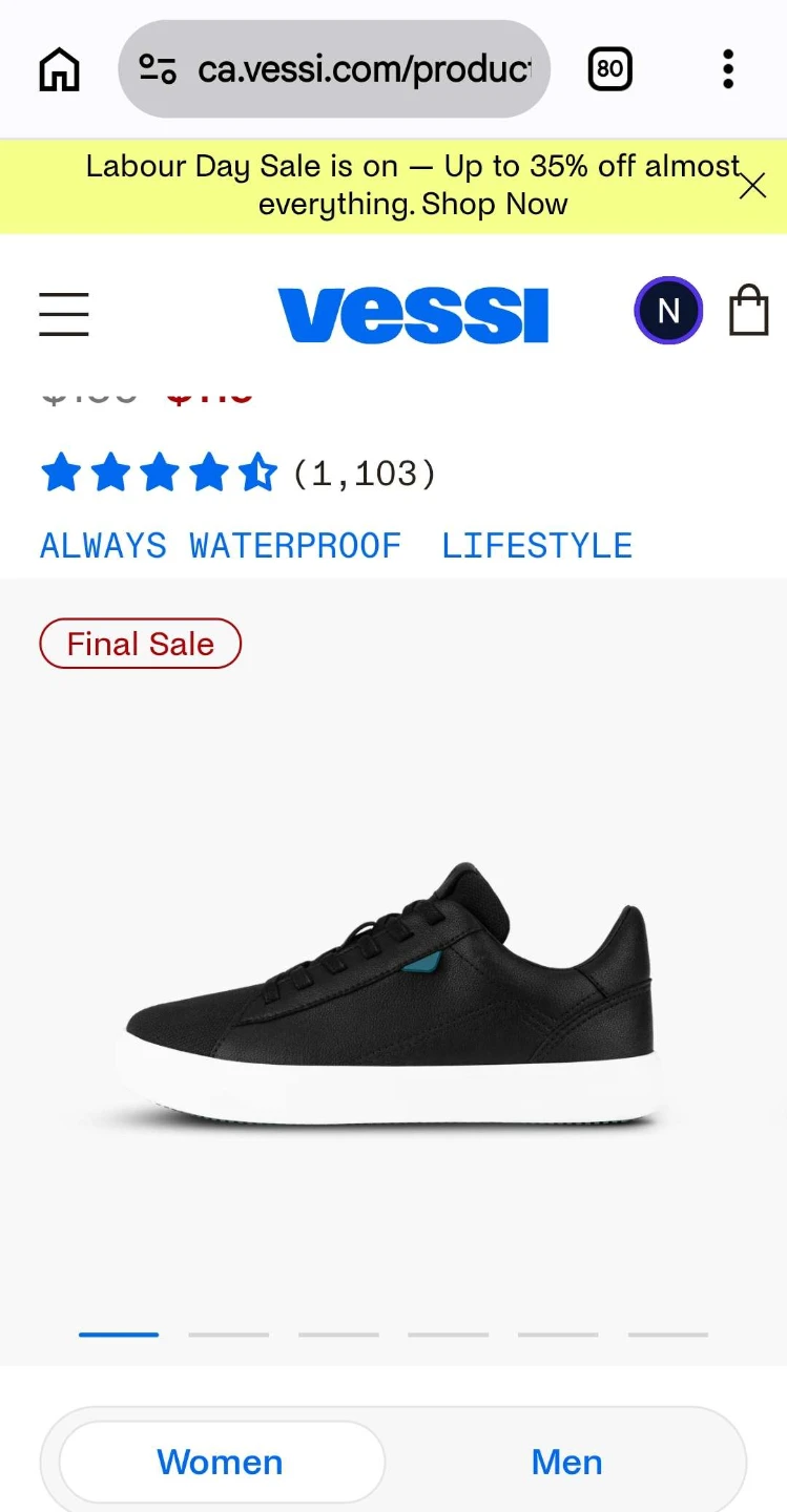 Vessi Waterproof Lifestyle Shoes