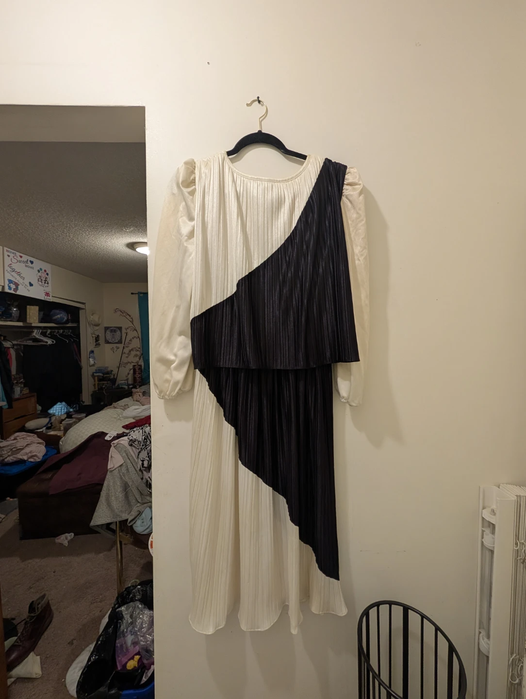 Vintage 1980s Ashley Kay Accordion Pleated Midi Dress - photo 2