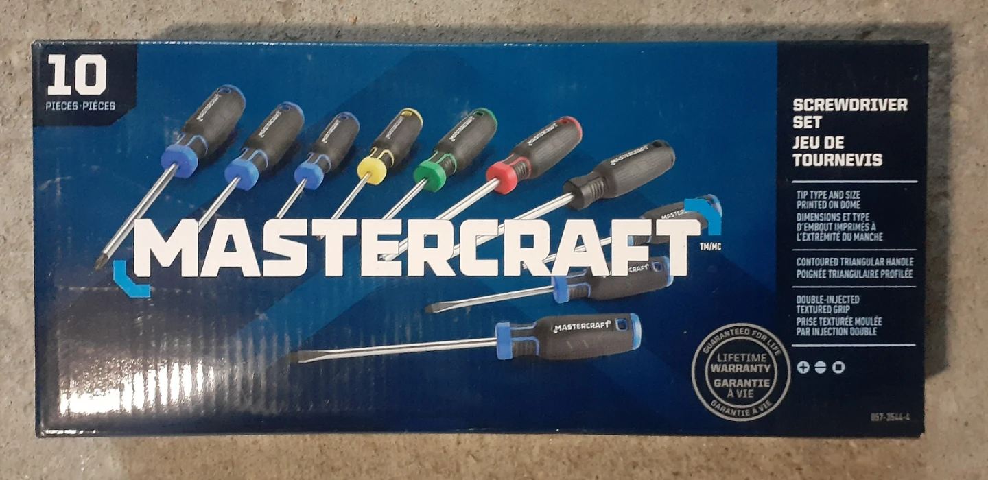 Brand new Mastercraft 10-Piece Screwdriver Set
