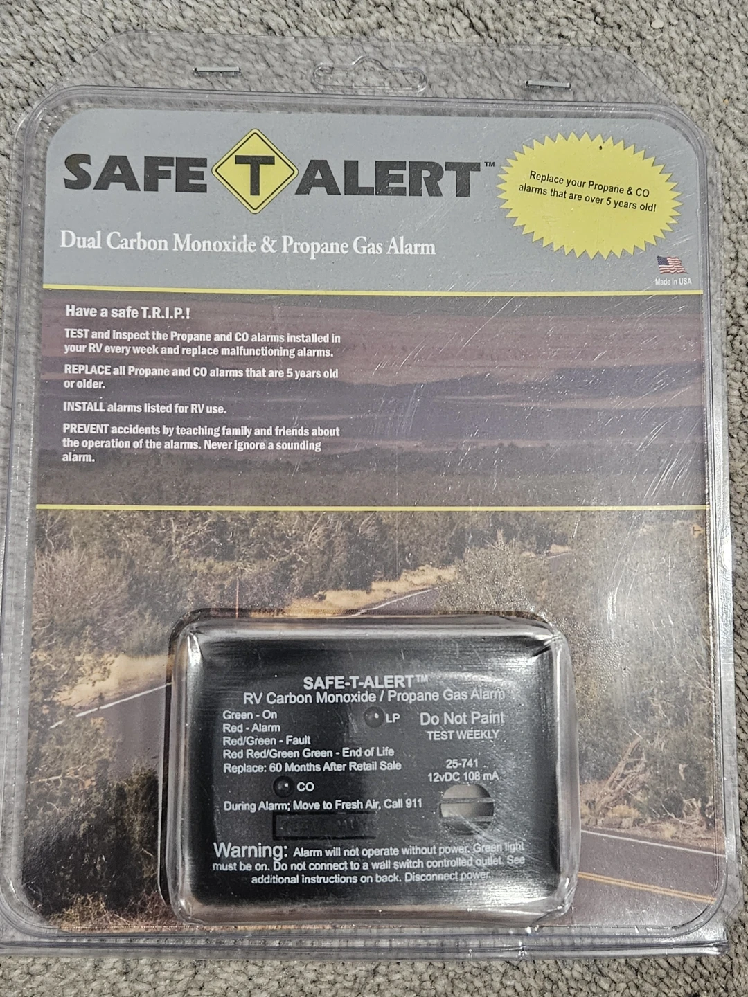 Safe-T-Alert RV Carbon Monoxide and Propane Gas Alarm
