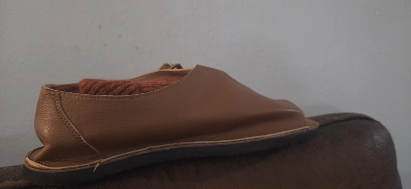 Tan Leather Toe-Ring Sandals