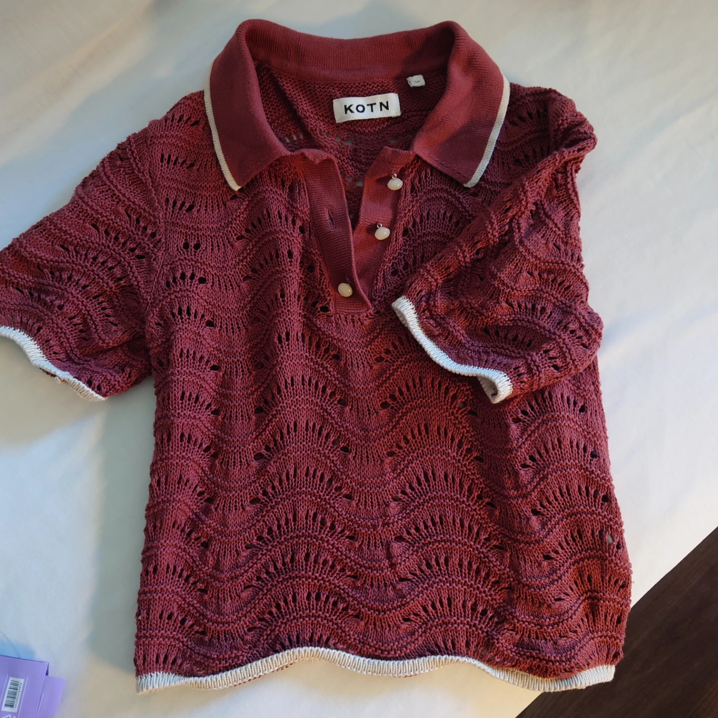 KOTN Crochet/ Knit  Polo Shirt