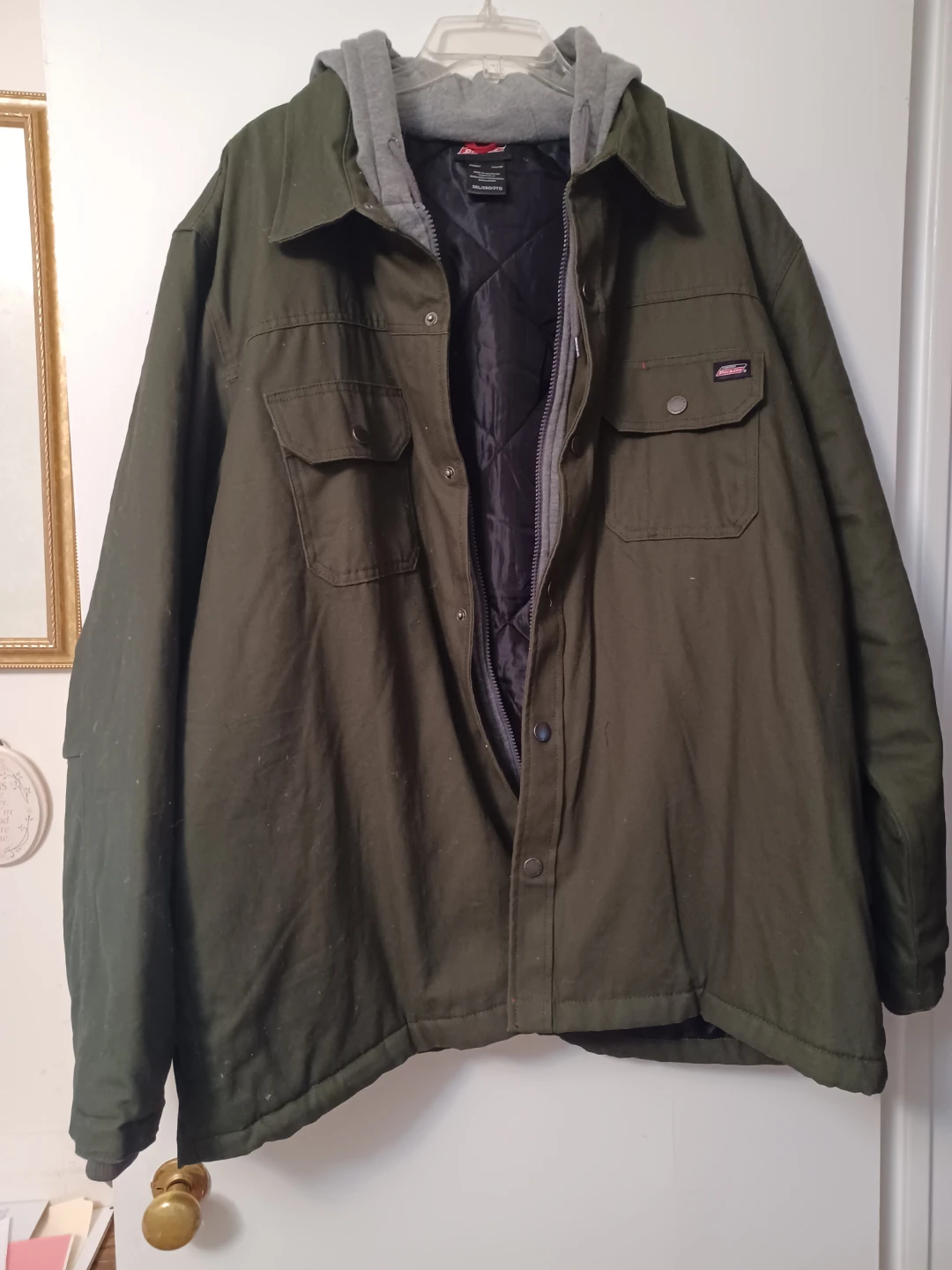 Dickies Quilted Hooded Jacket Olive Green