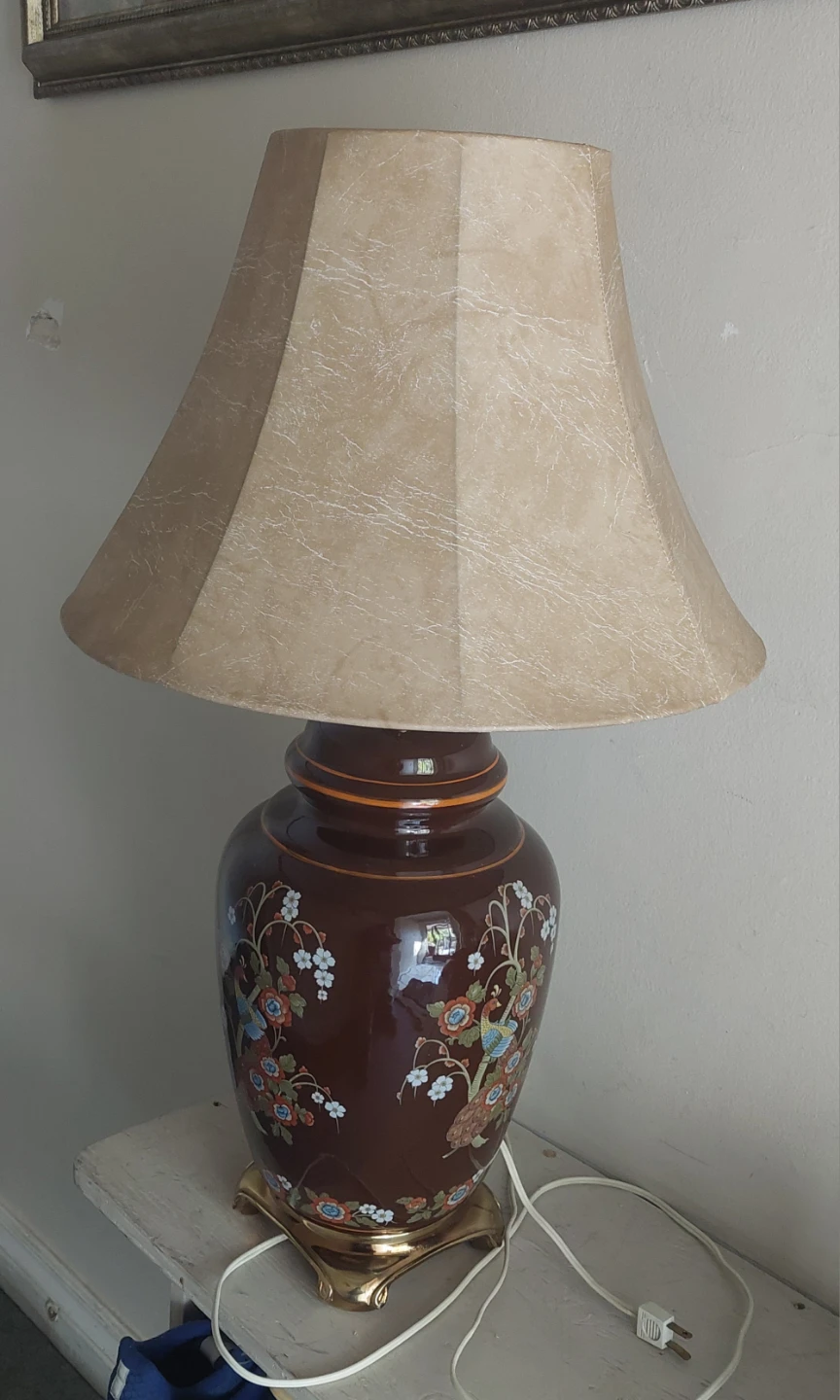 Vintage Ceramic Floral Table Lamp - photo 2