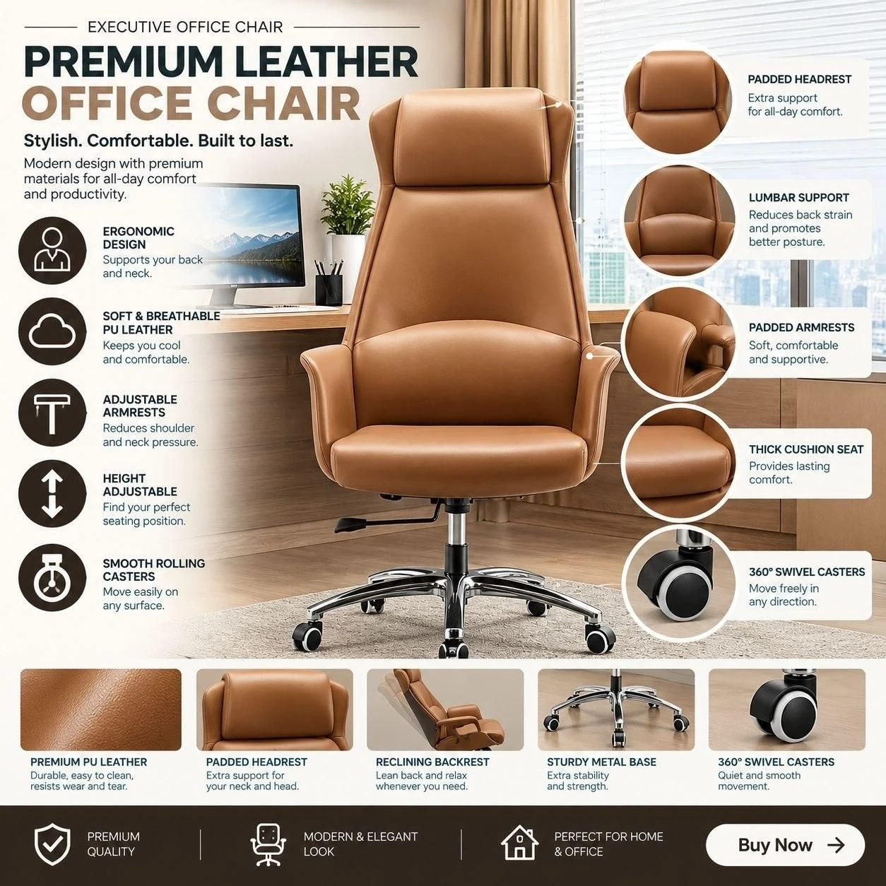 Premium Chair Modern Office Chair - photo 3