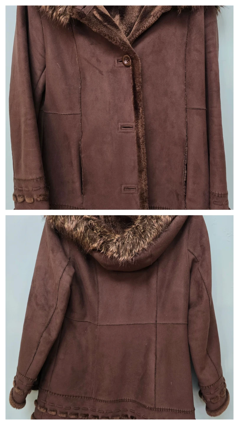 Novelti Brown Faux Suede Coat - photo 4