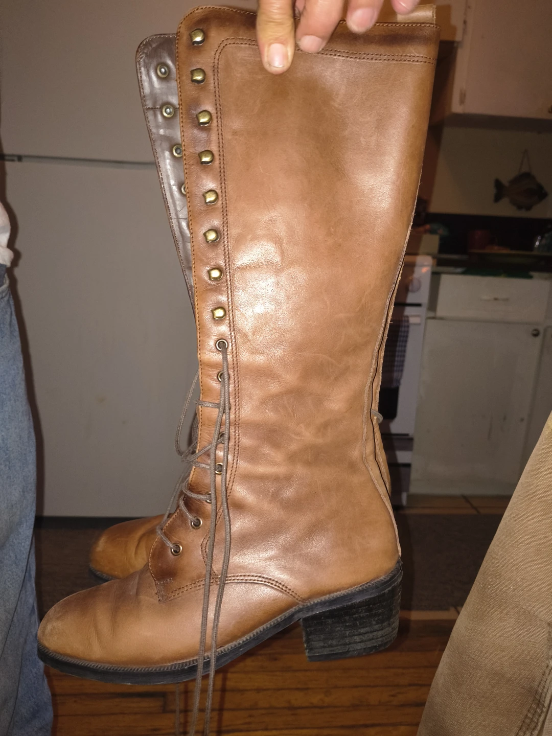 WOMAN SIZE 10 BROWN LEATHER BOOTS - photo 2