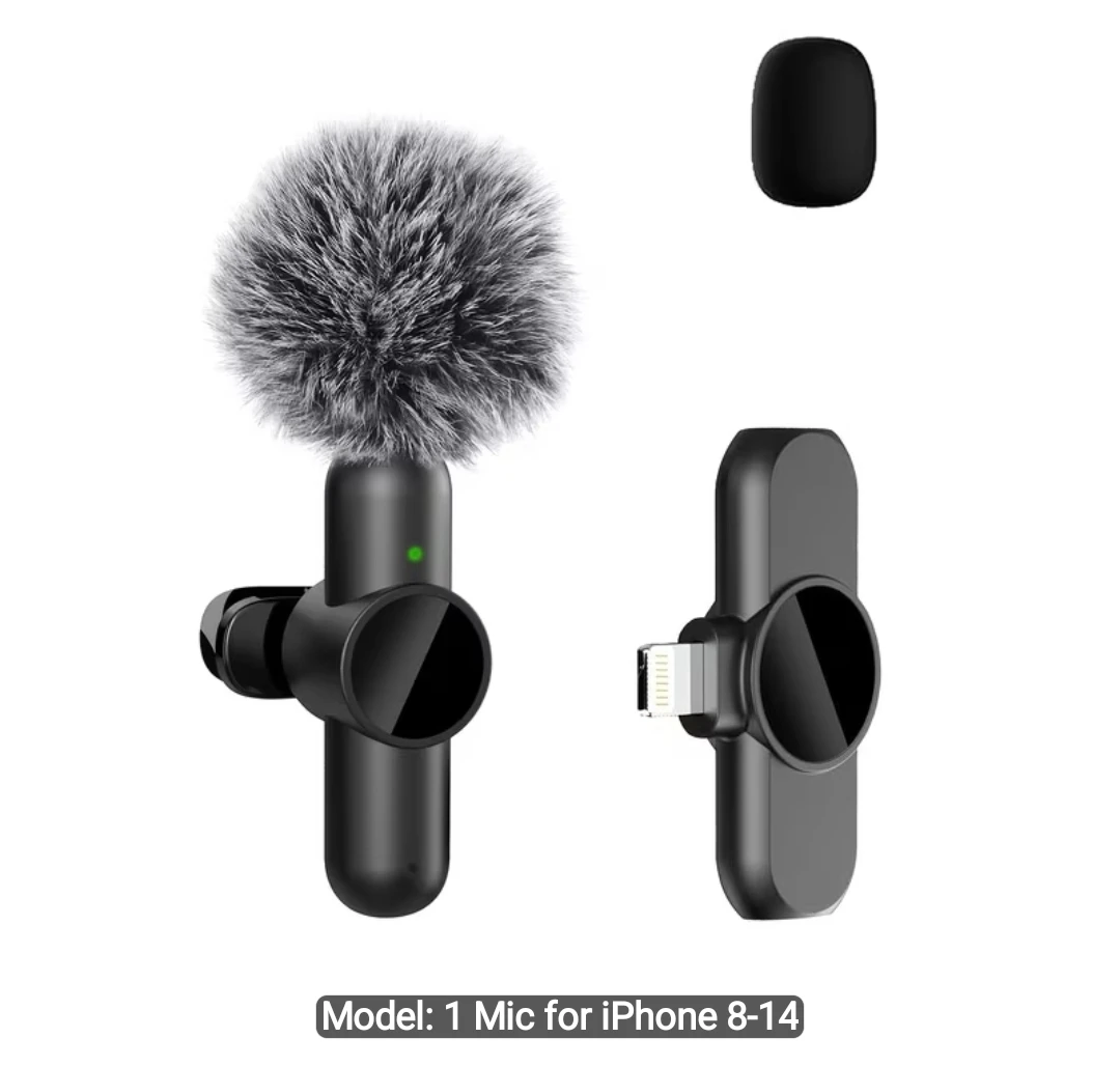 Wireless Lavalier Microphone for iPhone 8-14