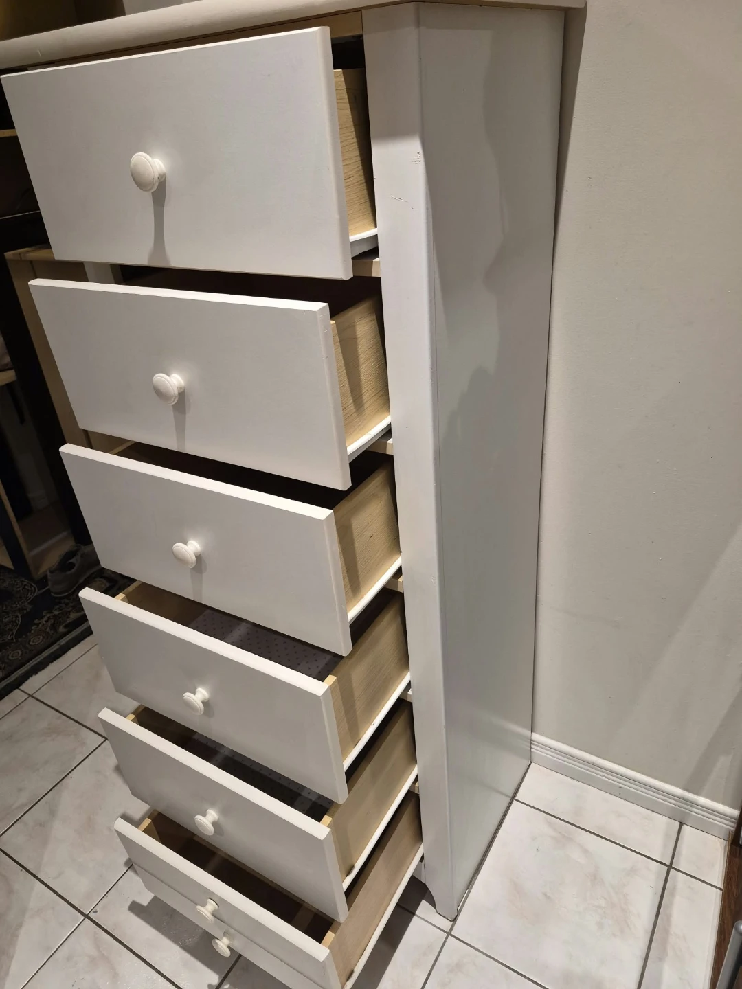 White 6-Drawer Tall Dresser - photo 5