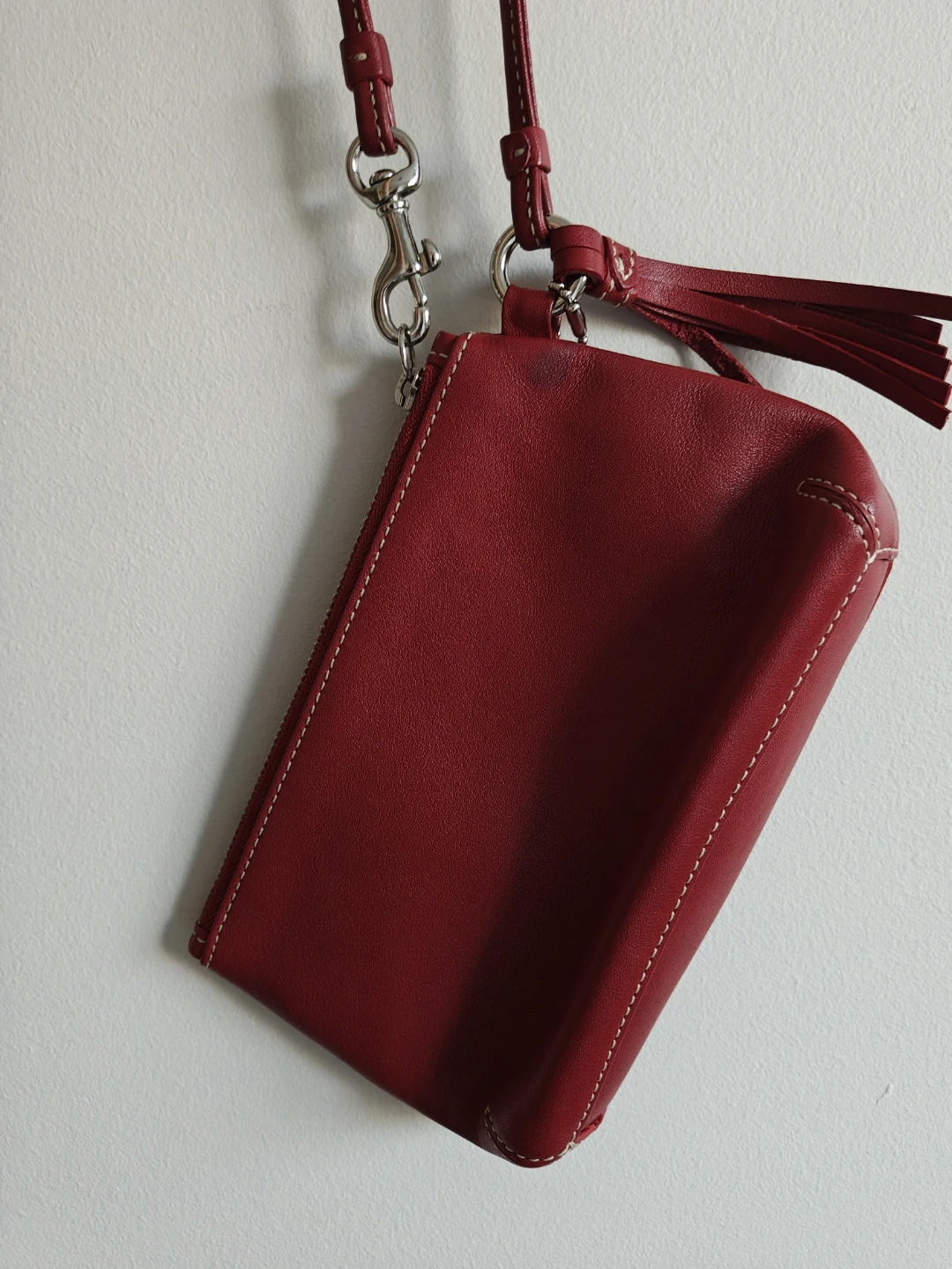 Red Coach Leather Wristlet - photo 3