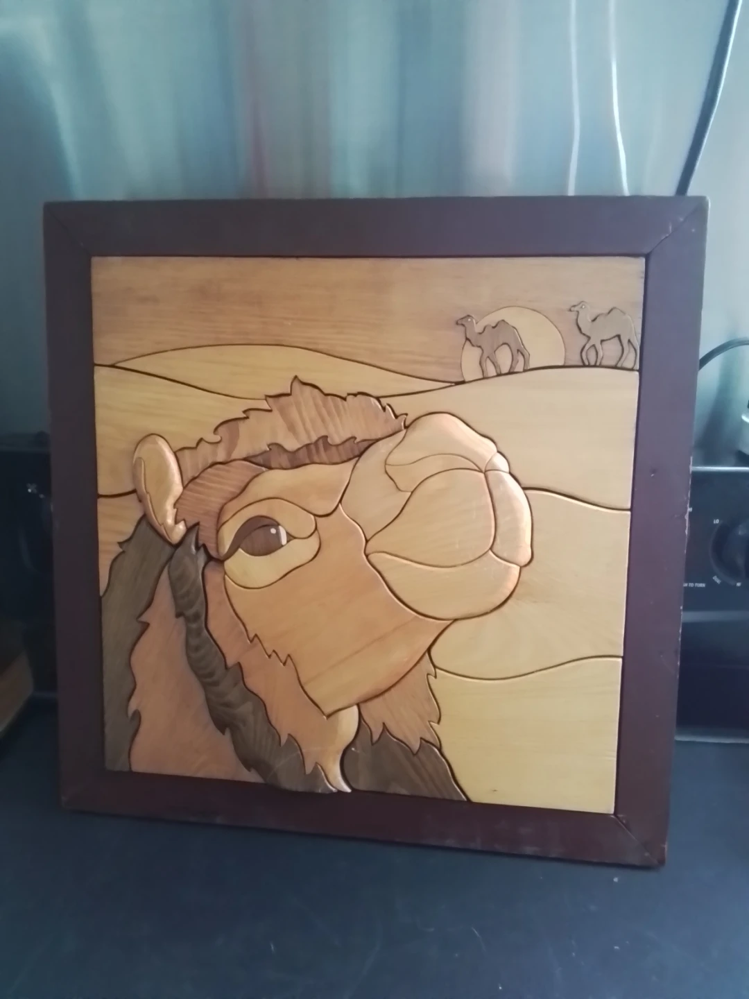 Intarsia Wooden Camel Wall Art