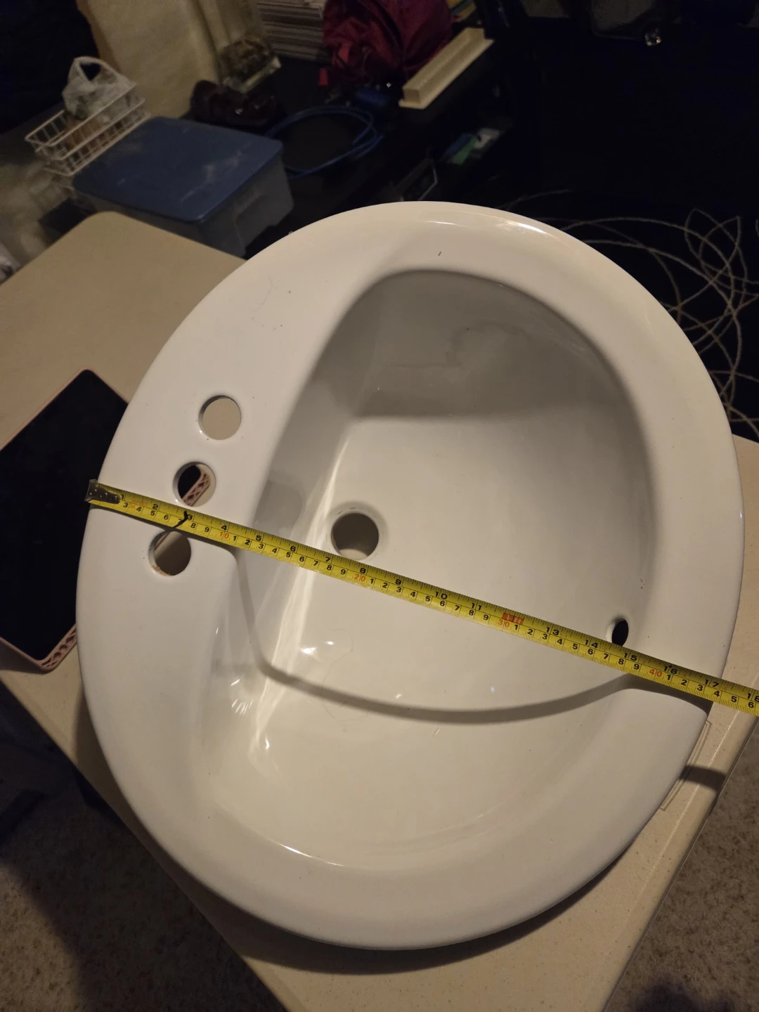 White Bathroom Drop-In Sink - photo 5