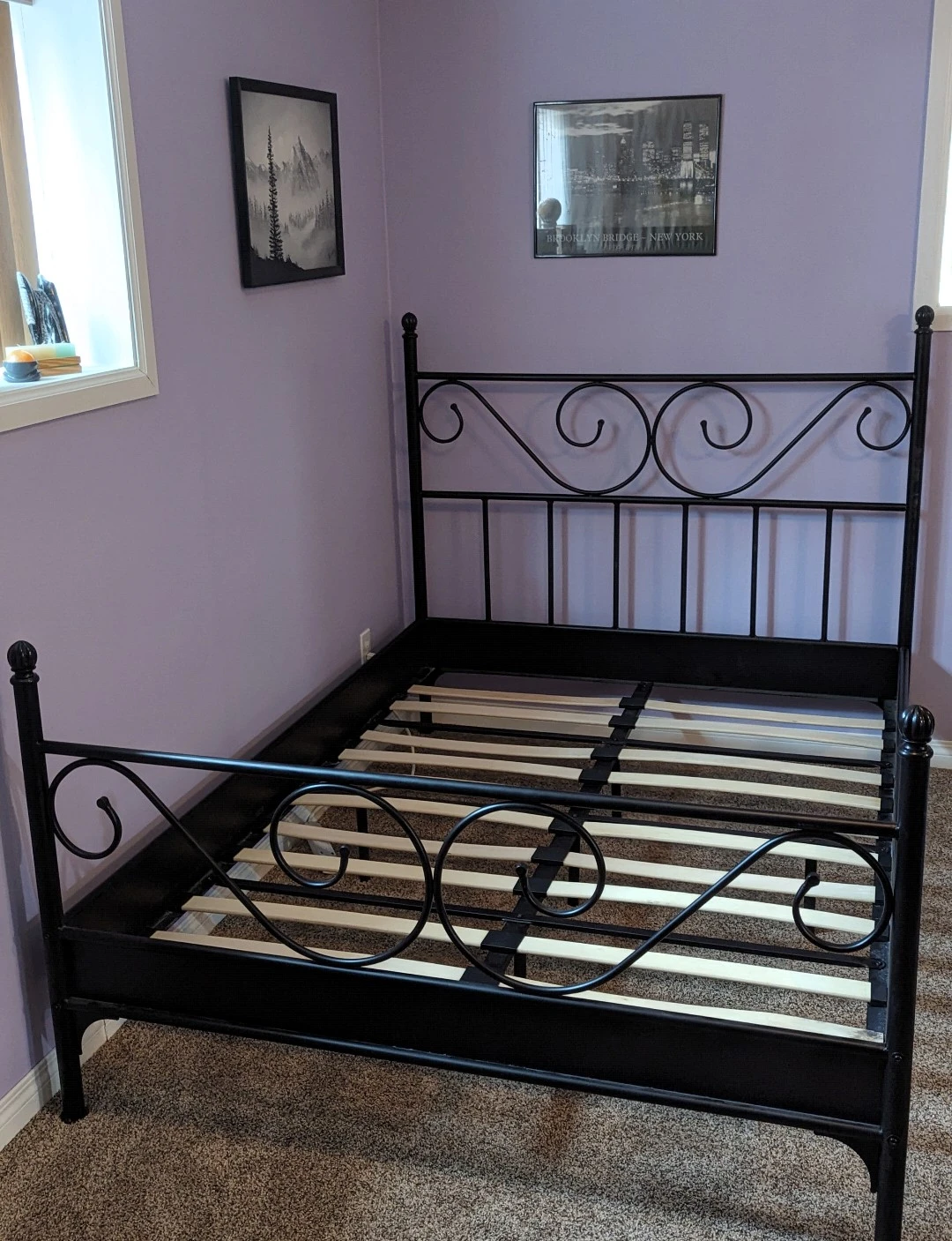 Black Metal double Size Bed Frame