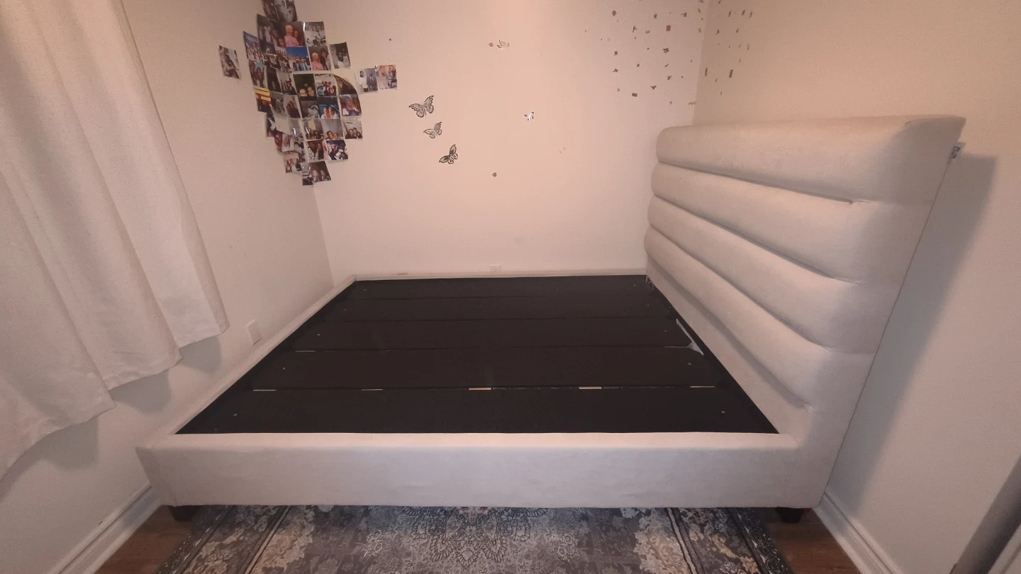 King Size  Bed Frame with Channel Tufted Headboard - photo 4