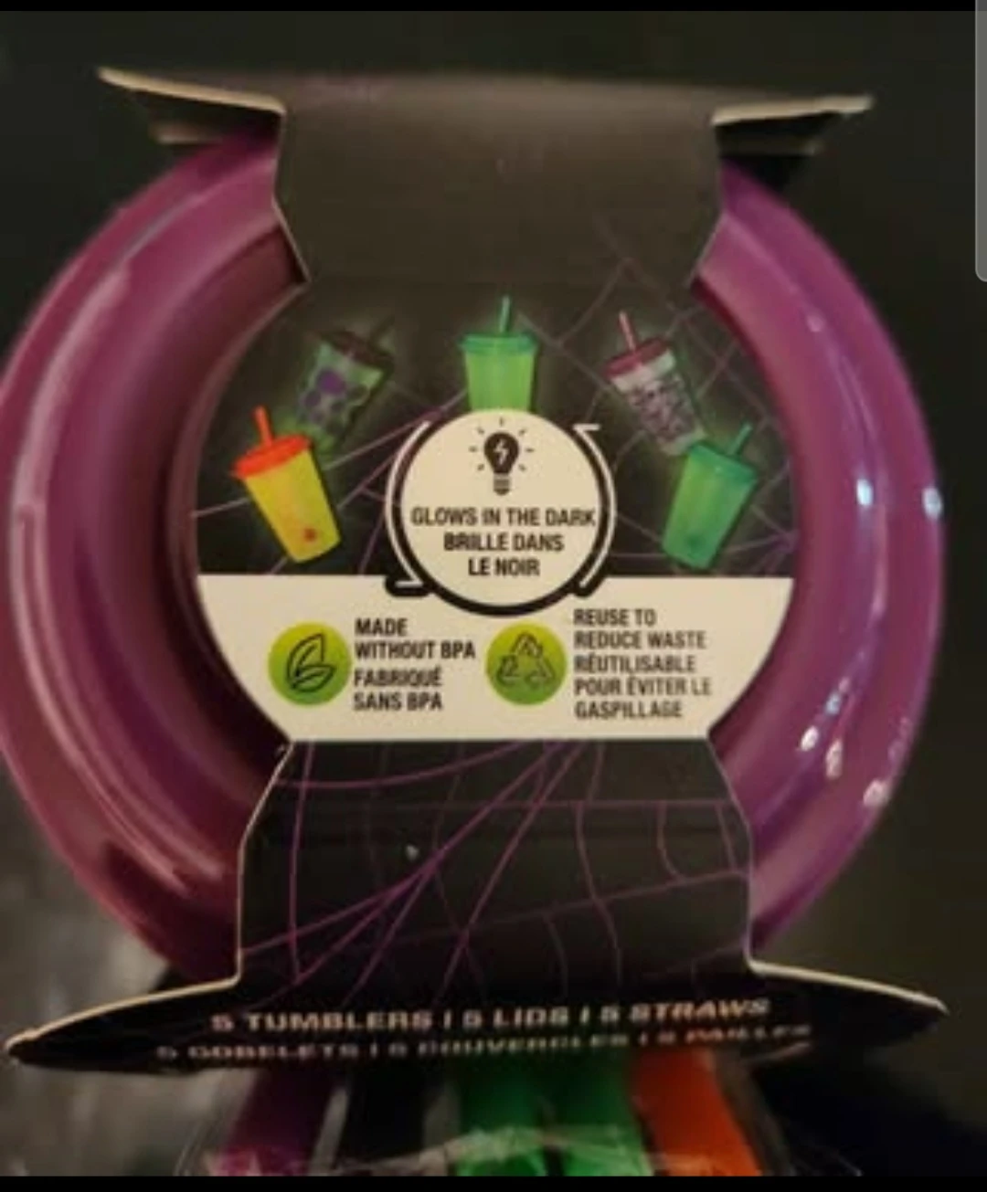 5 Tall Glow in the dark Halloween tumblers - photo 4