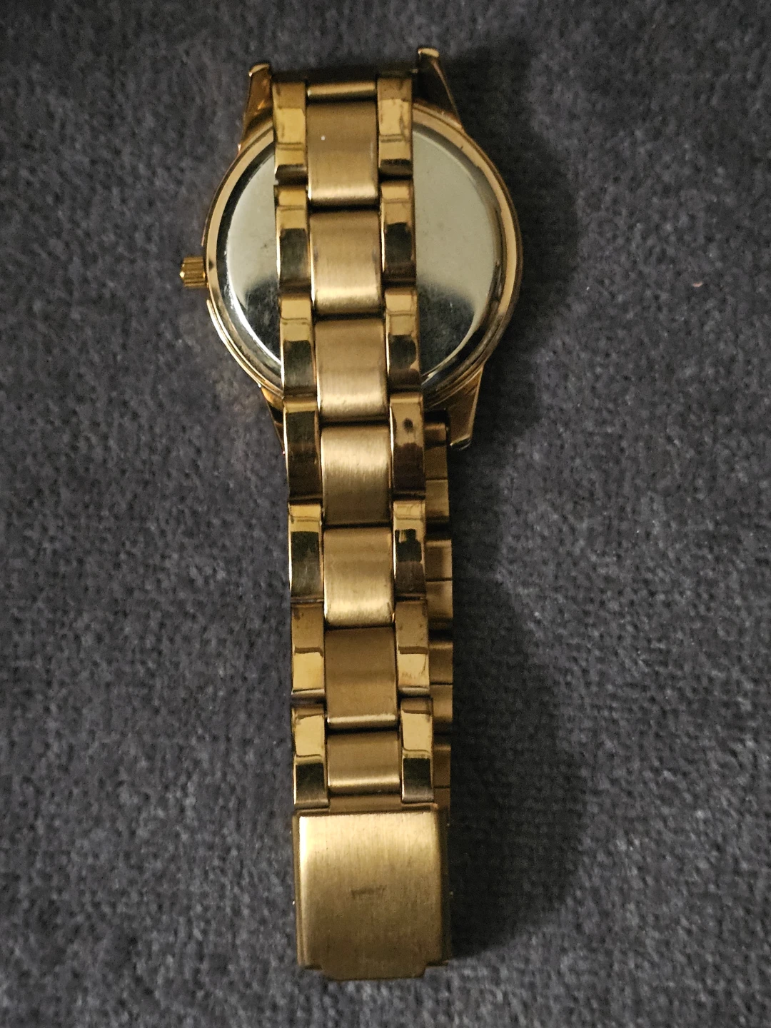 Gold-tone Quartz Wristwatch with Crystal Bezel - photo 4