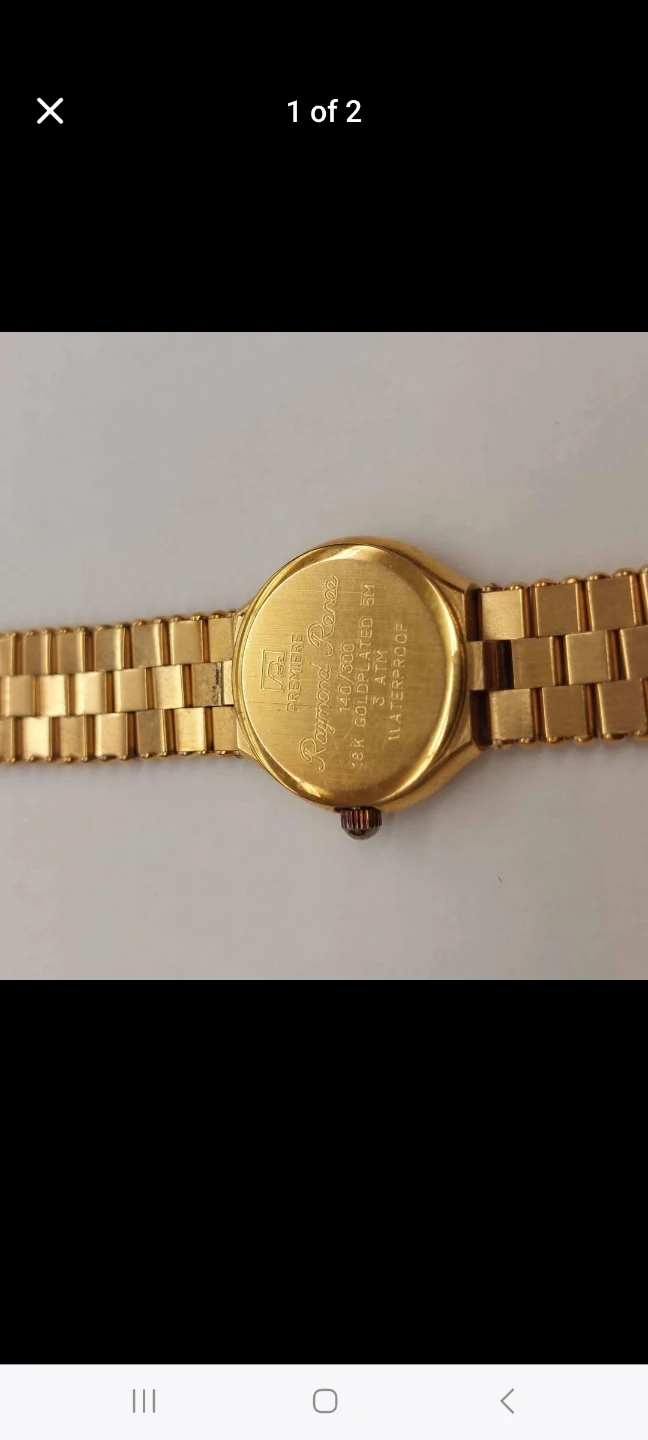 Raymond Renee Premiere 18K Gold Plated Watch - photo 2