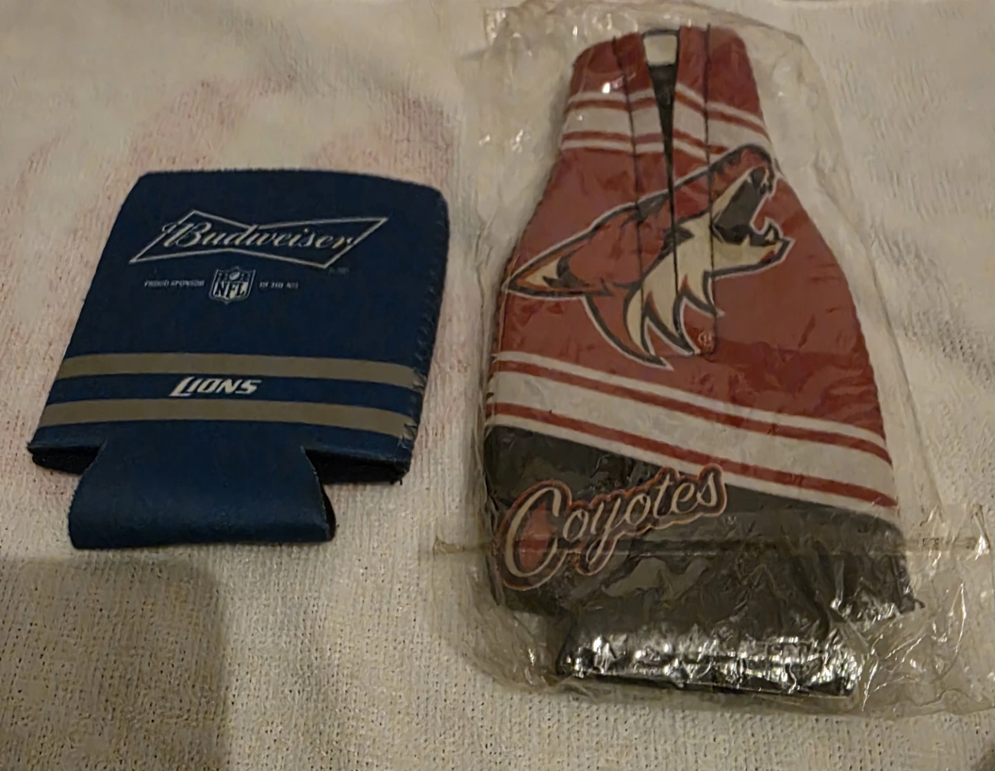 Budweiser Lions Can Cooler and Coyotes Bottle Sleeve - photo 2